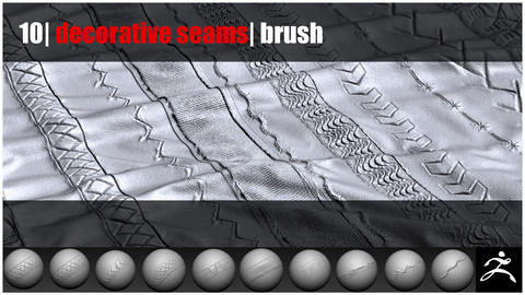 10 |decorative seams| brush. Zbrush