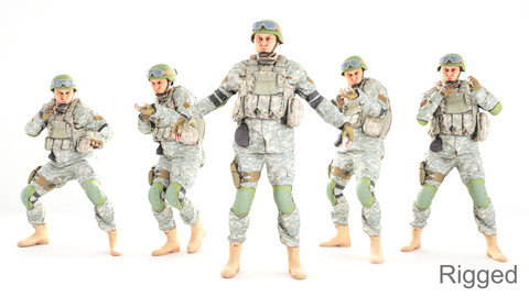 Animated American soldier in ACU 14