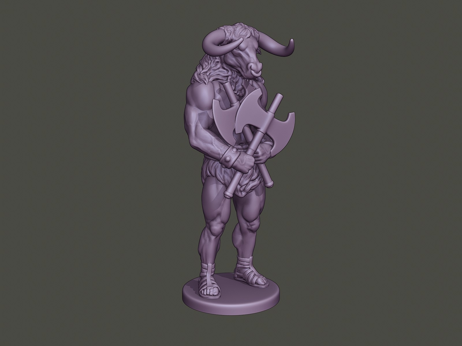 Artstation Minotaur Warrior Guard Two Axes Resources