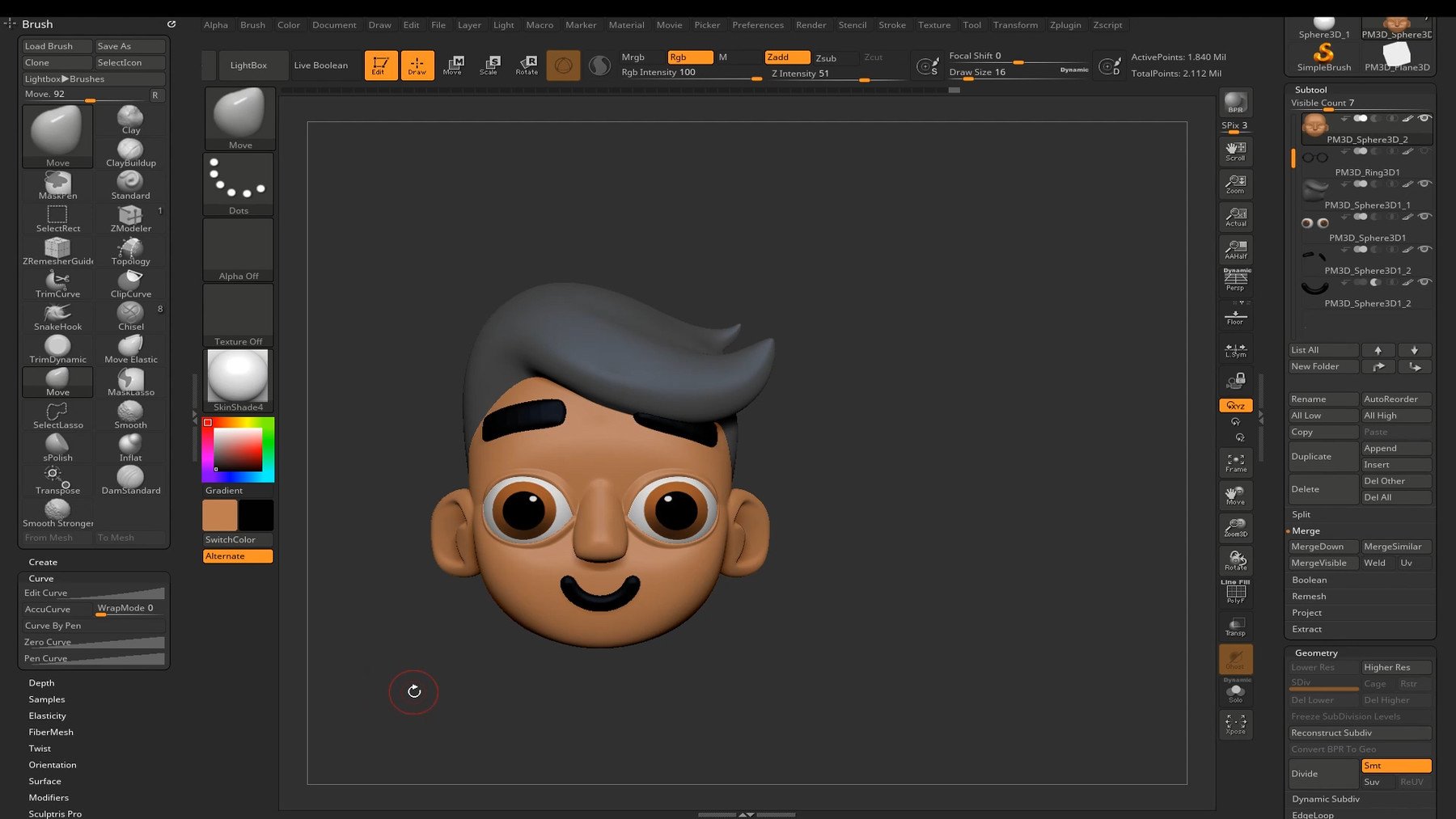 how to color zbrush character