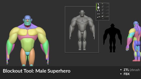 Blockout tool: Stylized Male SuperHero