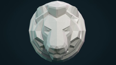 Lion Head low Poly