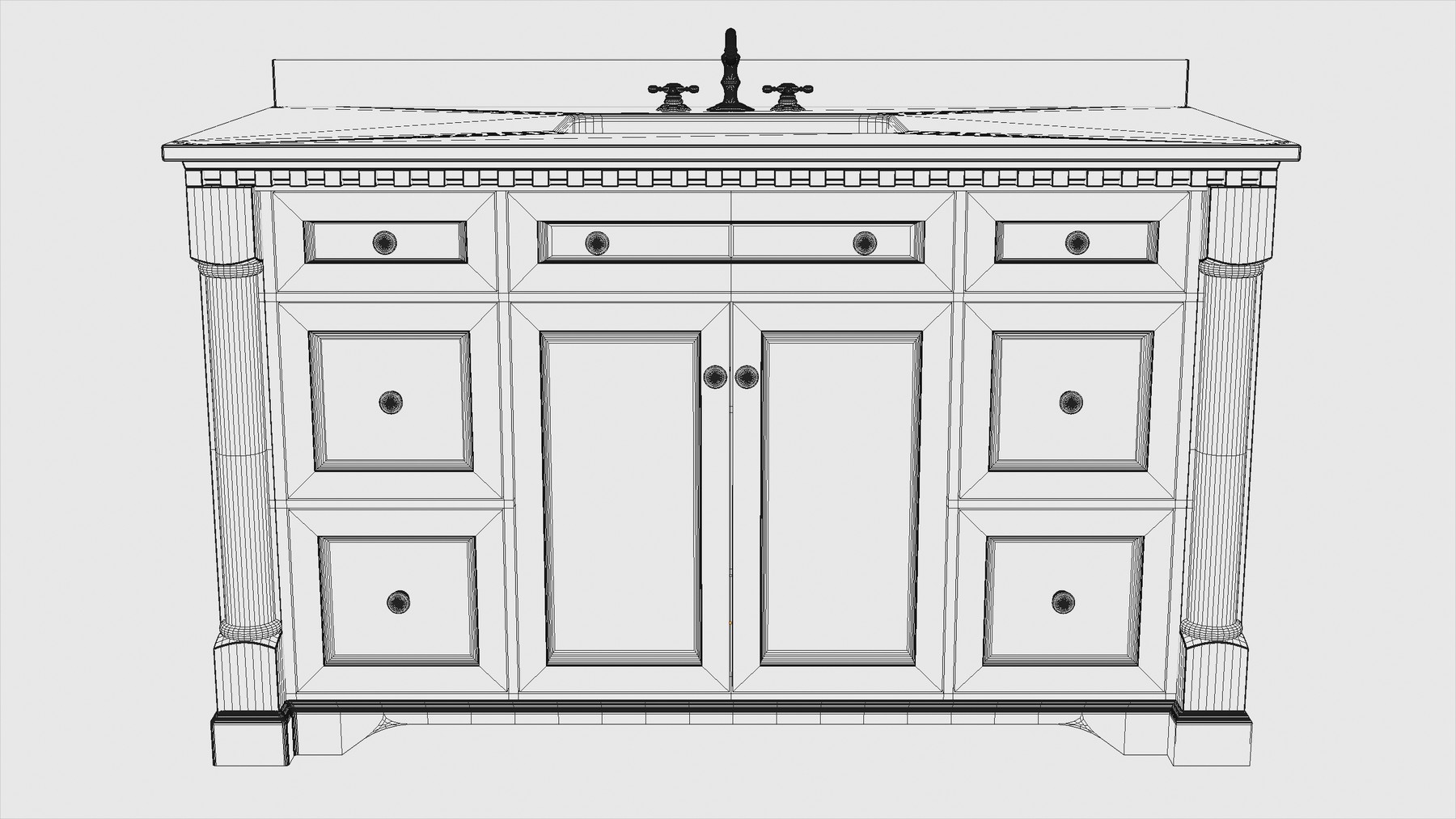 ArtStation Sydney Bath Vanity, White, 60", Carrara Marble, Single