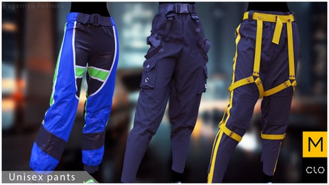 Unisex pants. Clo3d, Marvelous designer projects