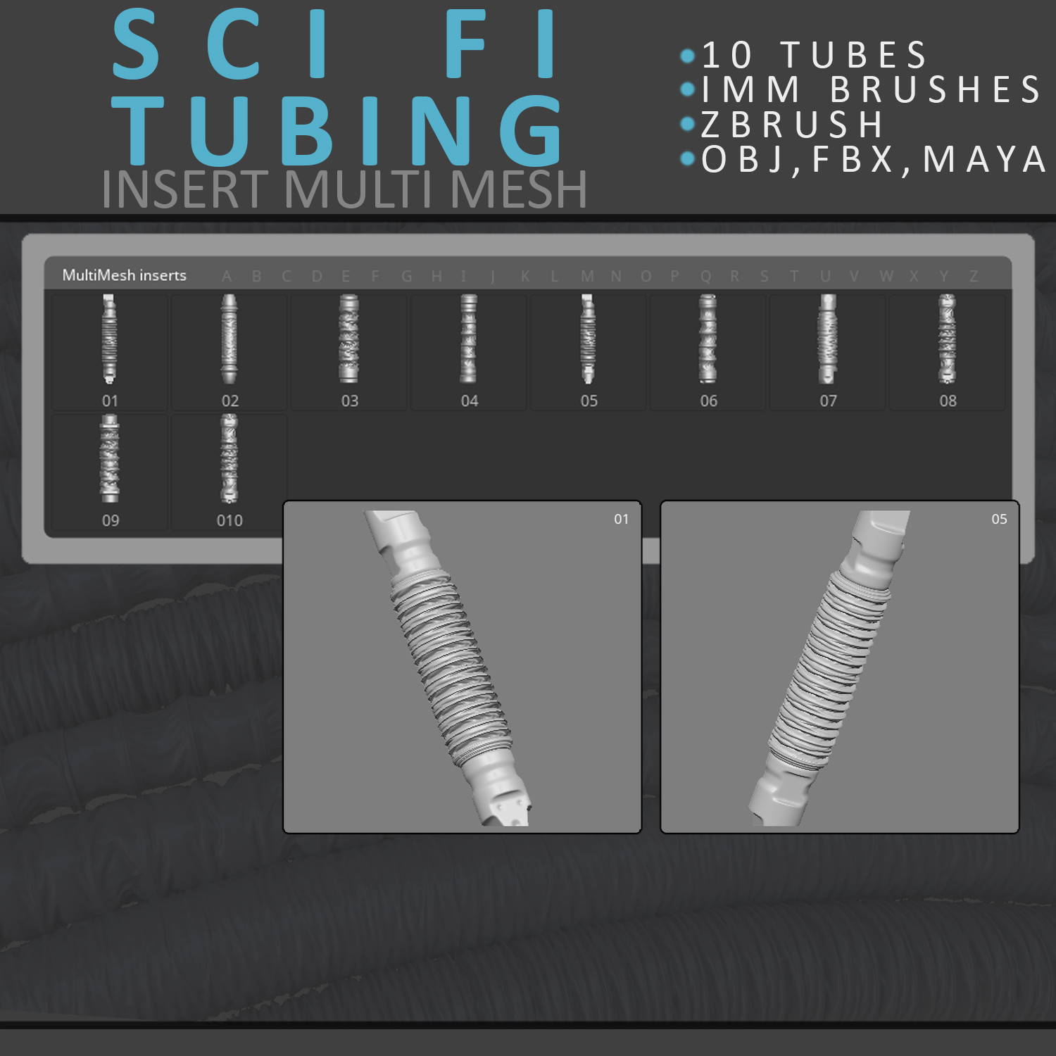 ArtStation Zbrush IMM SCI FI Brush Set Brushes