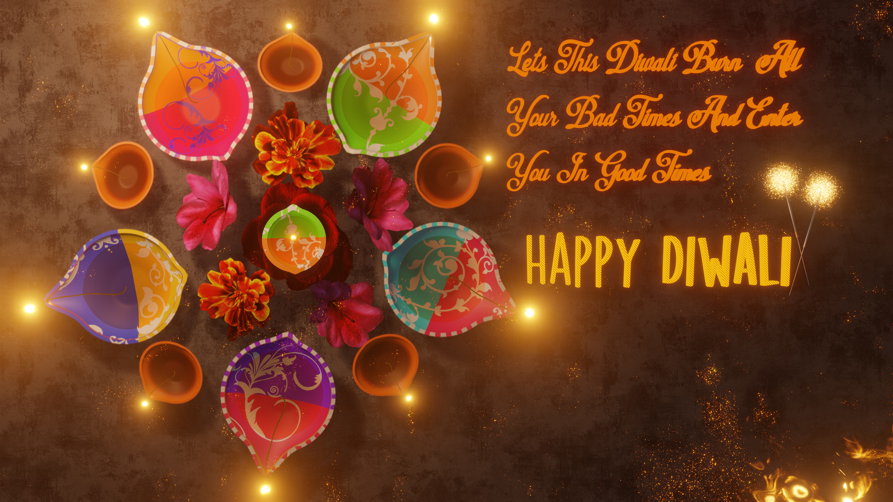 ArtStation Happy Diwali Wishes 3D Template Artworks