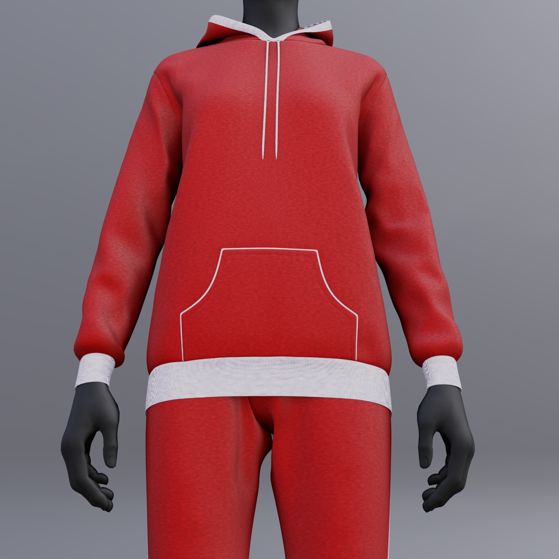 red hoodie and sweatpants set