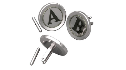Cufflinks All Letters Alphabets 3D print model