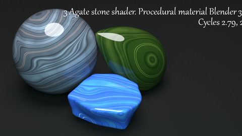 Agate Stone Shader. Procedural Material Blender 3d. Cycles 2.79, 2.8.