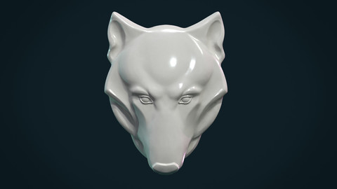 Wolf head relief