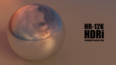 SKYDOME HDR 360° PANORAMA - sunset clouded sky