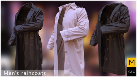 Men's raincoats. Clo3d, Marvelous Designer projects