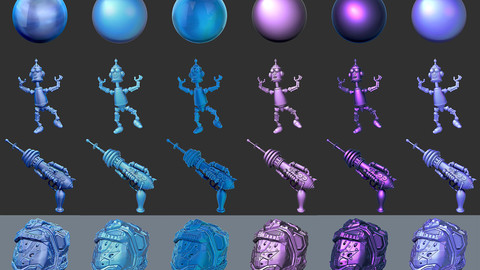 Stylized Metals Pack 1 MatCaps for Zbrush