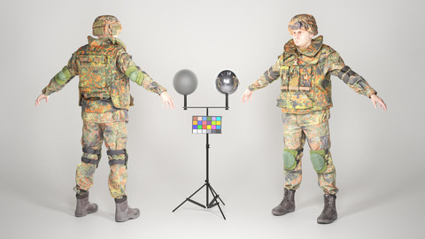 Fully equipped game ready soldier in Bundeswehr Uniform with props 28