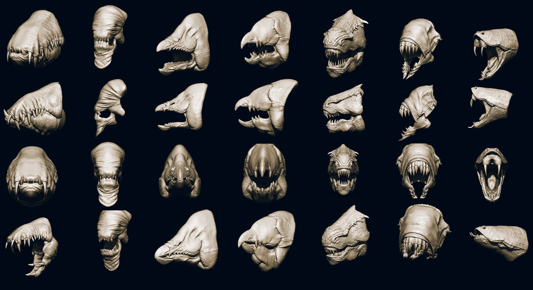 ArtStation - JAWS 2 - Another 33 Monster Mouths & Skulls IMM Brush 