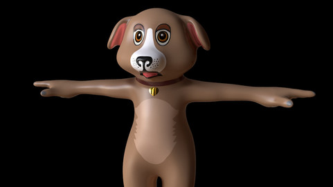 Low Poly cartoon dog