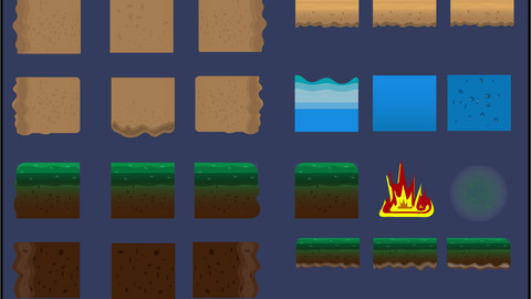 ArtStation - 2D Tile Map - Base Platform Beach and Forest | Game Assets