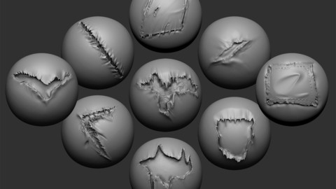 Zbrush - Torn fabric 9 VDM Brush