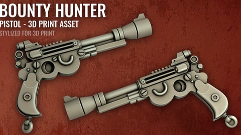 Bounty Hunter Pistol - 3D Print Asset