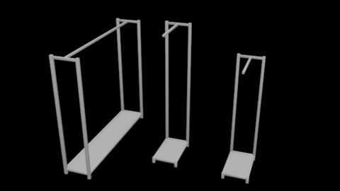 Pack 3 Clothes Racks Pack 3 men tank top tshirt rack man 3D model