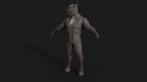 Horse man Creature Model with PBR and Arnold Textures and Xgen Fur