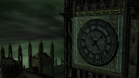 Big Ben Westminster Bridge w gritty textures