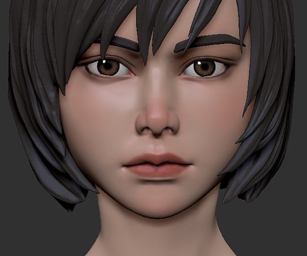 Artstation Female Anime Head 1 3d Model