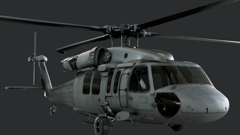 Sikorsky UH-60 Black Hawk US Military Helicopter EXTERIOR ONLY
