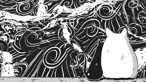 Contemplation (cat and hamster)