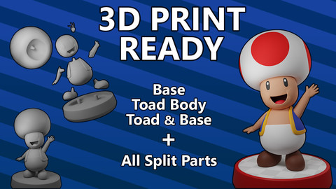 Toad - 3D Print Ready - Super Mario Bros