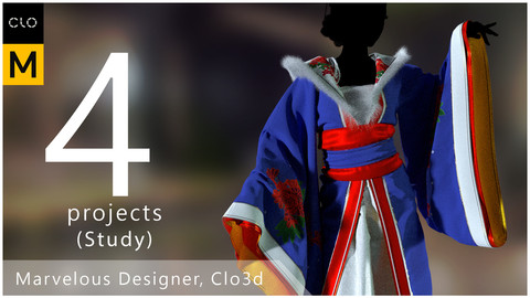 4 projects Marvelous Designer,Clo3d. (Study)