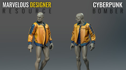 Cyberpunk Bomber Jacket - Marvelous Designer Resource File