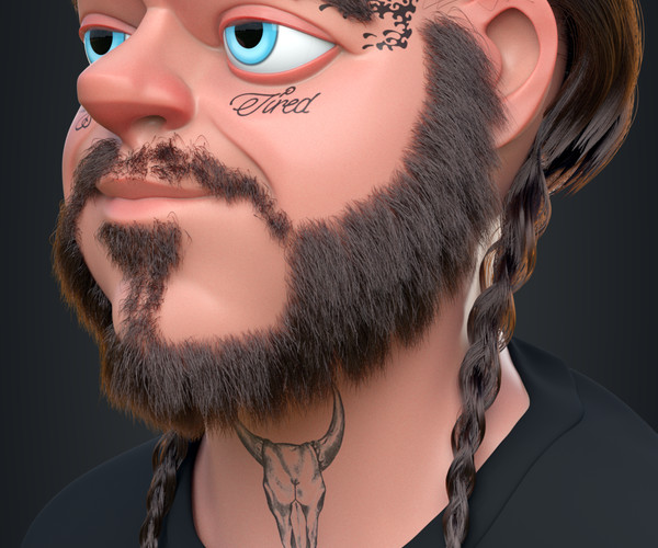 ArtStation - POST MALONE 3D CARTOON FULL PROCESS