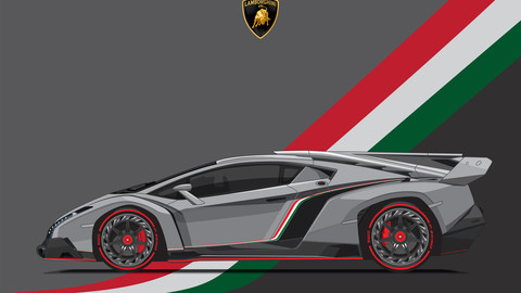 LAMBORGHINI VENENO/Digital File Vector