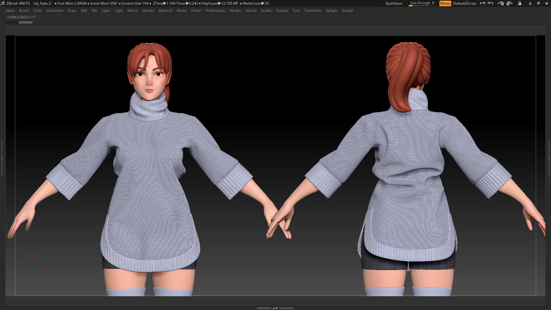 ArtStation - ZBrush Stylized Character Female Base Mesh No18 Style 5 ...