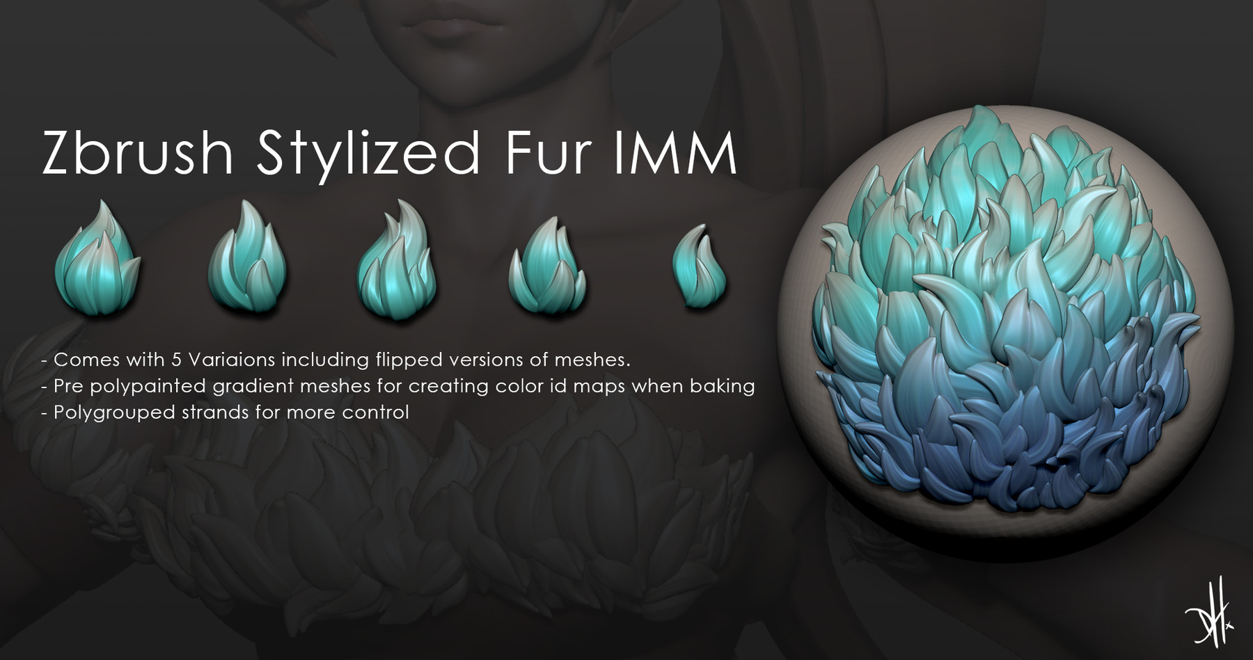 zbrush stylized fur