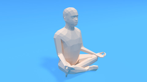 Low Poly Kid Sitting in Yoga Pose