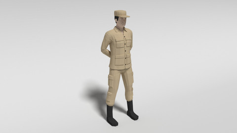 Low Poly Cartoon Soldier