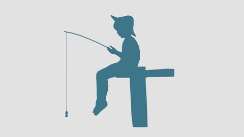 Low Poly Fishing Boy Decoration Object