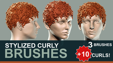 Stylized curly brushes for ZBrush