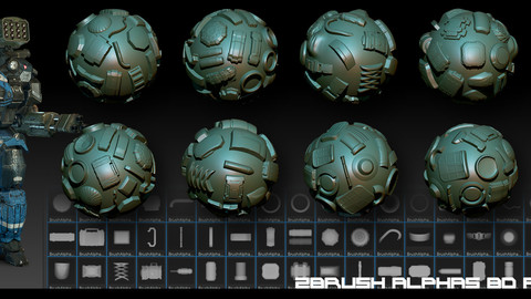 Zbrush Alphas-80  Robots 2