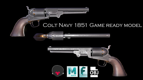 Colt Navy 1851 Game ready Pistol Gun model