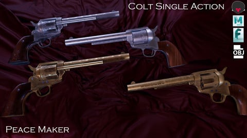 Colt Single Action (peace maker) Game Ready Gun Model.