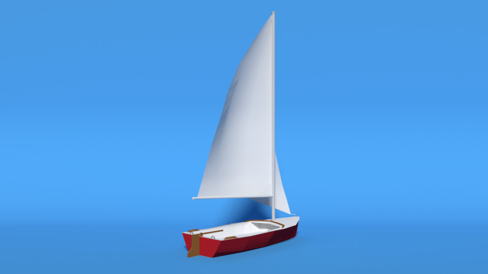 ArtStation - Low Poly Cartoon Javelin Dinghy Sailboat | Resources