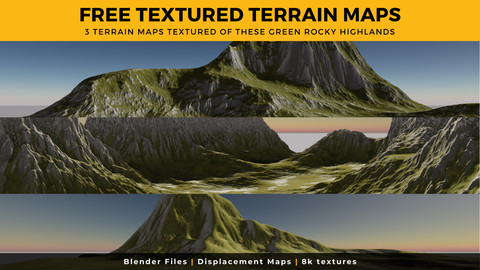 FREE 3 Grassy Highlands Textured Terrain