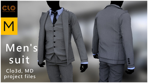 Men's suit. Marvelous Designer, Clo3d project files