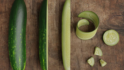 Low Poly cucumber scene