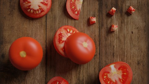 Low Poly tomato scene