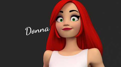 Donna Stylised Female character 3D print ready 3D model