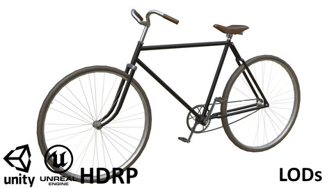 Game-ready Retro Bicycle Black
